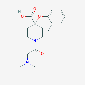 molecular formula C19H28N2O4 B5302135 1-[(diethylamino)acetyl]-4-(2-methylphenoxy)piperidine-4-carboxylic acid 