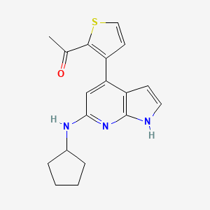 molecular formula C18H19N3OS B5302150 1-{3-[6-(cyclopentylamino)-1H-pyrrolo[2,3-b]pyridin-4-yl]-2-thienyl}ethanone 