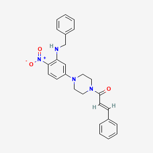 molecular formula C26H26N4O3 B5302151 N-benzyl-5-(4-cinnamoyl-1-piperazinyl)-2-nitroaniline 