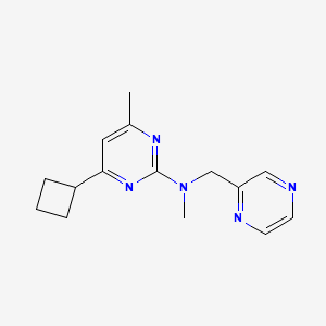 molecular formula C15H19N5 B5302180 4-cyclobutyl-N,6-dimethyl-N-(pyrazin-2-ylmethyl)pyrimidin-2-amine 