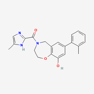 molecular formula C21H21N3O3 B5302188 4-[(4-methyl-1H-imidazol-2-yl)carbonyl]-7-(2-methylphenyl)-2,3,4,5-tetrahydro-1,4-benzoxazepin-9-ol 