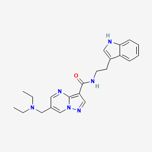 molecular formula C22H26N6O B5302194 6-[(diethylamino)methyl]-N-[2-(1H-indol-3-yl)ethyl]pyrazolo[1,5-a]pyrimidine-3-carboxamide 