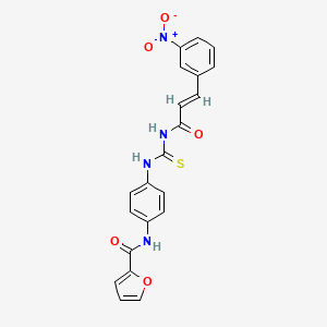 molecular formula C21H16N4O5S B5302208 N-{4-[({[3-(3-nitrophenyl)acryloyl]amino}carbonothioyl)amino]phenyl}-2-furamide 
