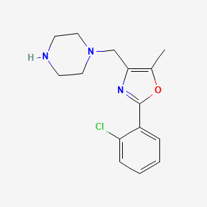 molecular formula C15H18ClN3O B5302221 1-{[2-(2-chlorophenyl)-5-methyl-1,3-oxazol-4-yl]methyl}piperazine hydrochloride 