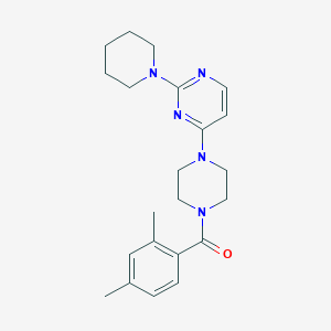 molecular formula C22H29N5O B5302226 4-[4-(2,4-dimethylbenzoyl)-1-piperazinyl]-2-(1-piperidinyl)pyrimidine 