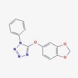 molecular formula C14H10N4O3 B5302243 5-(1,3-benzodioxol-5-yloxy)-1-phenyl-1H-tetrazole 