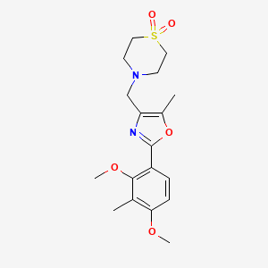 molecular formula C18H24N2O5S B5302255 4-{[2-(2,4-dimethoxy-3-methylphenyl)-5-methyl-1,3-oxazol-4-yl]methyl}thiomorpholine 1,1-dioxide 
