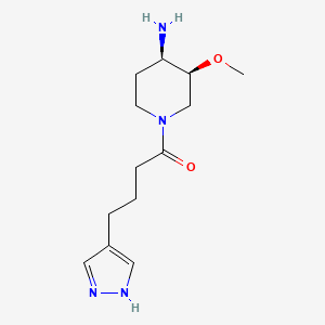 (3S*,4R*)-3-methoxy-1-[4-(1H-pyrazol-4-yl)butanoyl]piperidin-4-amine