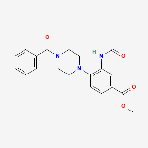 molecular formula C21H23N3O4 B5302263 methyl 3-(acetylamino)-4-(4-benzoylpiperazin-1-yl)benzoate 