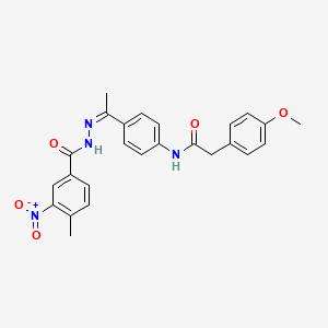 molecular formula C25H24N4O5 B5302278 2-(4-methoxyphenyl)-N-{4-[N-(4-methyl-3-nitrobenzoyl)ethanehydrazonoyl]phenyl}acetamide 
