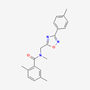 molecular formula C20H21N3O2 B5302291 N,2,5-trimethyl-N-{[3-(4-methylphenyl)-1,2,4-oxadiazol-5-yl]methyl}benzamide 