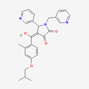 molecular formula C27H27N3O4 B5302301 3-hydroxy-4-(4-isobutoxy-2-methylbenzoyl)-5-(3-pyridinyl)-1-(3-pyridinylmethyl)-1,5-dihydro-2H-pyrrol-2-one 