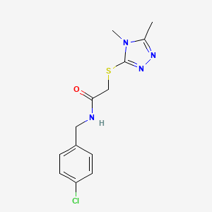molecular formula C13H15ClN4OS B5302310 N-(4-chlorobenzyl)-2-[(4,5-dimethyl-4H-1,2,4-triazol-3-yl)thio]acetamide 