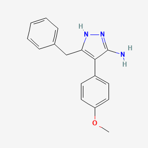 molecular formula C17H17N3O B5302321 3-benzyl-4-(4-methoxyphenyl)-1H-pyrazol-5-amine 