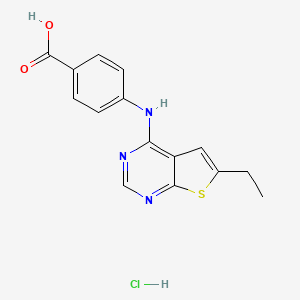 molecular formula C15H14ClN3O2S B5302366 4-[(6-ethylthieno[2,3-d]pyrimidin-4-yl)amino]benzoic acid hydrochloride 