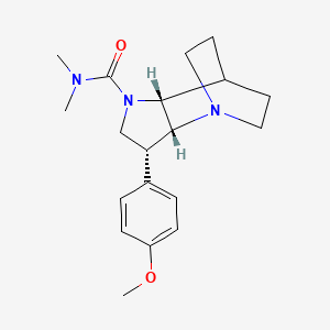 molecular formula C19H27N3O2 B5302415 (3R*,3aR*,7aR*)-3-(4-methoxyphenyl)-N,N-dimethylhexahydro-4,7-ethanopyrrolo[3,2-b]pyridine-1(2H)-carboxamide 