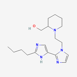 molecular formula C18H29N5O B5302420 {1-[2-(2'-butyl-1H,1'H-2,4'-biimidazol-1-yl)ethyl]piperidin-2-yl}methanol 