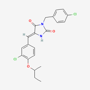 molecular formula C21H20Cl2N2O3 B5302421 5-(4-sec-butoxy-3-chlorobenzylidene)-3-(4-chlorobenzyl)-2,4-imidazolidinedione 