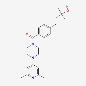 molecular formula C23H31N3O2 B5302428 4-(4-{[4-(2,6-dimethyl-4-pyridinyl)-1-piperazinyl]carbonyl}phenyl)-2-methyl-2-butanol 