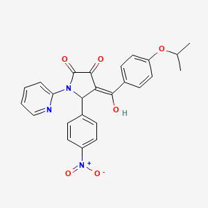 molecular formula C25H21N3O6 B5302434 3-hydroxy-4-(4-isopropoxybenzoyl)-5-(4-nitrophenyl)-1-(2-pyridinyl)-1,5-dihydro-2H-pyrrol-2-one 