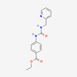 molecular formula C16H17N3O3 B5302436 ethyl 4-({[(2-pyridinylmethyl)amino]carbonyl}amino)benzoate 