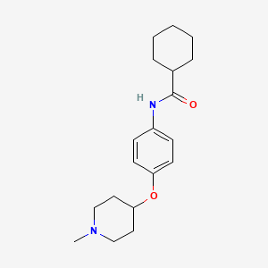 molecular formula C19H28N2O2 B5302445 N-{4-[(1-methyl-4-piperidinyl)oxy]phenyl}cyclohexanecarboxamide 