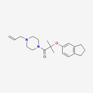 molecular formula C20H28N2O2 B5302457 1-allyl-4-[2-(2,3-dihydro-1H-inden-5-yloxy)-2-methylpropanoyl]piperazine 