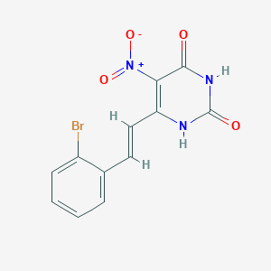 molecular formula C12H8BrN3O4 B5302465 6-[2-(2-bromophenyl)vinyl]-5-nitro-2,4(1H,3H)-pyrimidinedione 