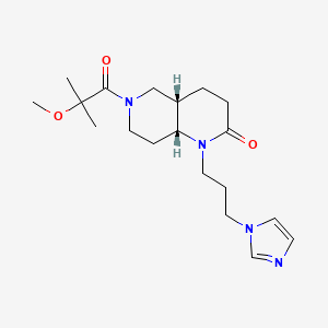 molecular formula C19H30N4O3 B5302471 (4aS*,8aR*)-1-[3-(1H-imidazol-1-yl)propyl]-6-(2-methoxy-2-methylpropanoyl)octahydro-1,6-naphthyridin-2(1H)-one 
