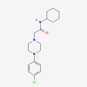 molecular formula C18H26ClN3O B5302476 2-[4-(4-chlorophenyl)-1-piperazinyl]-N-cyclohexylacetamide 