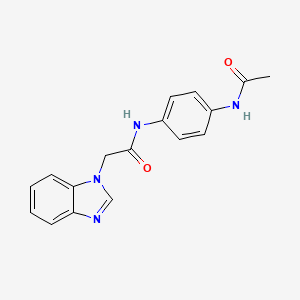 molecular formula C17H16N4O2 B5302522 N-[4-(acetylamino)phenyl]-2-(1H-benzimidazol-1-yl)acetamide 