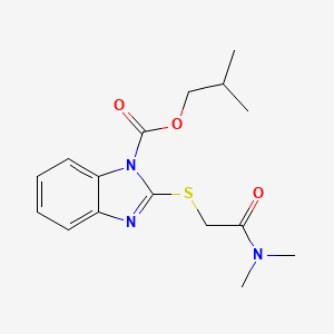 molecular formula C16H21N3O3S B5302524 isobutyl 2-{[2-(dimethylamino)-2-oxoethyl]thio}-1H-benzimidazole-1-carboxylate 