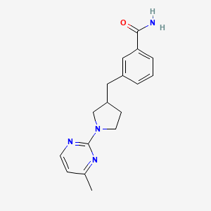 molecular formula C17H20N4O B5302528 3-{[1-(4-methyl-2-pyrimidinyl)-3-pyrrolidinyl]methyl}benzamide 