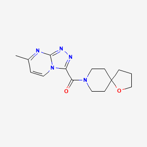 molecular formula C15H19N5O2 B5302540 8-[(7-methyl[1,2,4]triazolo[4,3-a]pyrimidin-3-yl)carbonyl]-1-oxa-8-azaspiro[4.5]decane 