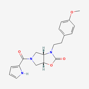 molecular formula C19H21N3O4 B5302546 (3aS*,6aR*)-3-[2-(4-methoxyphenyl)ethyl]-5-(1H-pyrrol-2-ylcarbonyl)hexahydro-2H-pyrrolo[3,4-d][1,3]oxazol-2-one 