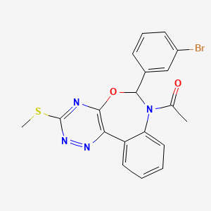 molecular formula C19H15BrN4O2S B5302593 7-acetyl-6-(3-bromophenyl)-3-(methylthio)-6,7-dihydro[1,2,4]triazino[5,6-d][3,1]benzoxazepine 