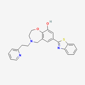 molecular formula C23H21N3O2S B5302615 7-(1,3-benzothiazol-2-yl)-4-(2-pyridin-2-ylethyl)-2,3,4,5-tetrahydro-1,4-benzoxazepin-9-ol 
