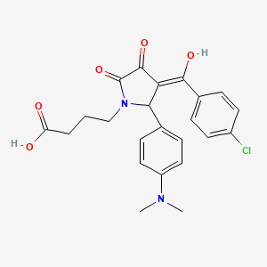 molecular formula C23H23ClN2O5 B5302617 4-{3-(4-chlorobenzoyl)-2-[4-(dimethylamino)phenyl]-4-hydroxy-5-oxo-2,5-dihydro-1H-pyrrol-1-yl}butanoic acid 