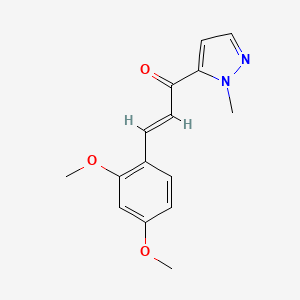 molecular formula C15H16N2O3 B5302618 3-(2,4-dimethoxyphenyl)-1-(1-methyl-1H-pyrazol-5-yl)-2-propen-1-one 