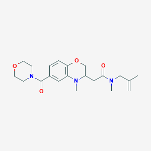 molecular formula C21H29N3O4 B5302632 N-methyl-2-[4-methyl-6-(morpholin-4-ylcarbonyl)-3,4-dihydro-2H-1,4-benzoxazin-3-yl]-N-(2-methylprop-2-en-1-yl)acetamide 