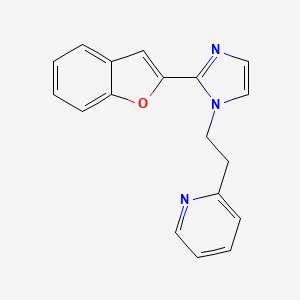 molecular formula C18H15N3O B5302637 2-{2-[2-(1-benzofuran-2-yl)-1H-imidazol-1-yl]ethyl}pyridine 