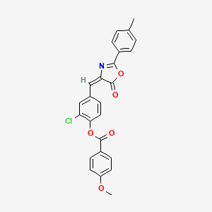 molecular formula C25H18ClNO5 B5302642 2-chloro-4-{[2-(4-methylphenyl)-5-oxo-1,3-oxazol-4(5H)-ylidene]methyl}phenyl 4-methoxybenzoate 