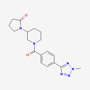 molecular formula C18H22N6O2 B5302649 1-{1-[4-(2-methyl-2H-tetrazol-5-yl)benzoyl]piperidin-3-yl}pyrrolidin-2-one 