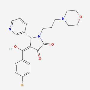 molecular formula C23H24BrN3O4 B5302650 4-(4-bromobenzoyl)-3-hydroxy-1-[3-(4-morpholinyl)propyl]-5-(3-pyridinyl)-1,5-dihydro-2H-pyrrol-2-one 