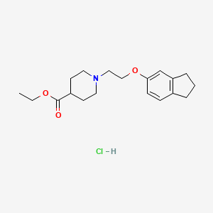 molecular formula C19H28ClNO3 B5302660 ethyl 1-[2-(2,3-dihydro-1H-inden-5-yloxy)ethyl]-4-piperidinecarboxylate hydrochloride CAS No. 1052511-66-6