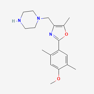 molecular formula C18H25N3O2 B5302665 1-{[2-(4-methoxy-2,5-dimethylphenyl)-5-methyl-1,3-oxazol-4-yl]methyl}piperazine hydrochloride 