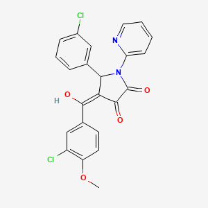 molecular formula C23H16Cl2N2O4 B5302670 4-(3-chloro-4-methoxybenzoyl)-5-(3-chlorophenyl)-3-hydroxy-1-(2-pyridinyl)-1,5-dihydro-2H-pyrrol-2-one 