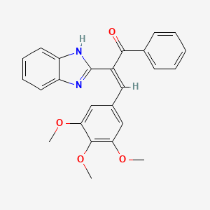 molecular formula C25H22N2O4 B5302679 2-(1H-benzimidazol-2-yl)-1-phenyl-3-(3,4,5-trimethoxyphenyl)-2-propen-1-one 