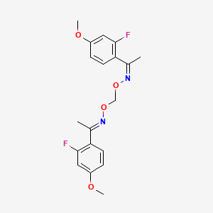 molecular formula C19H20F2N2O4 B5302683 1-(2-fluoro-4-methoxyphenyl)ethanone O,O'-methyleneoxime 