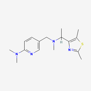 molecular formula C16H24N4S B5302687 5-{[[1-(2,5-dimethyl-1,3-thiazol-4-yl)ethyl](methyl)amino]methyl}-N,N-dimethyl-2-pyridinamine 